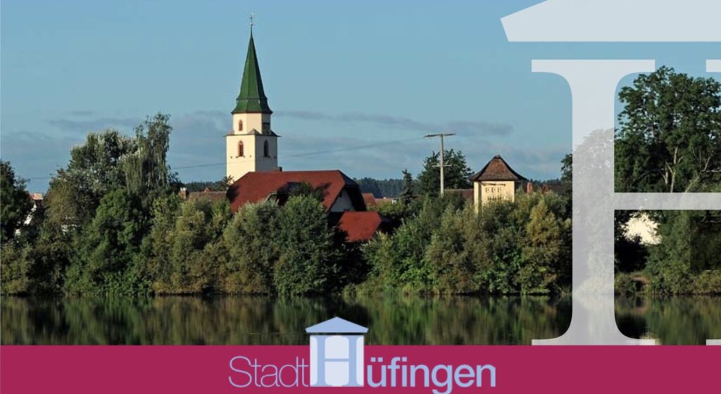 letzte Seite der Bürgerinfobroschüre mit Kofenweiher, Kirchturm und dem alten Logo