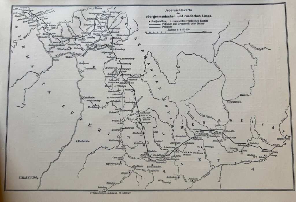 Uebersichtskarte des obergermanischen und raetischen Limes