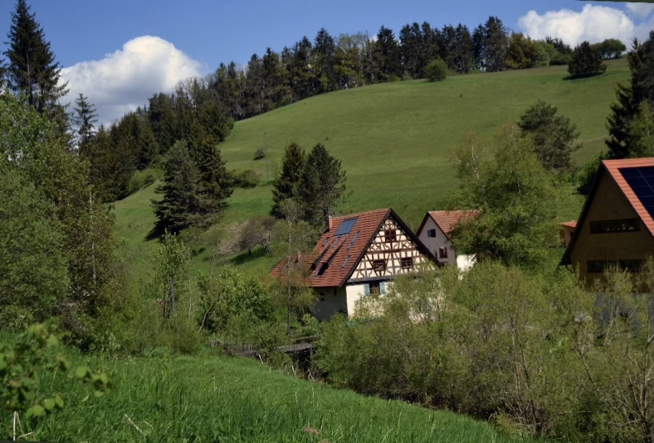 Guggenmühle von oben der anderen Seite der Gauchach